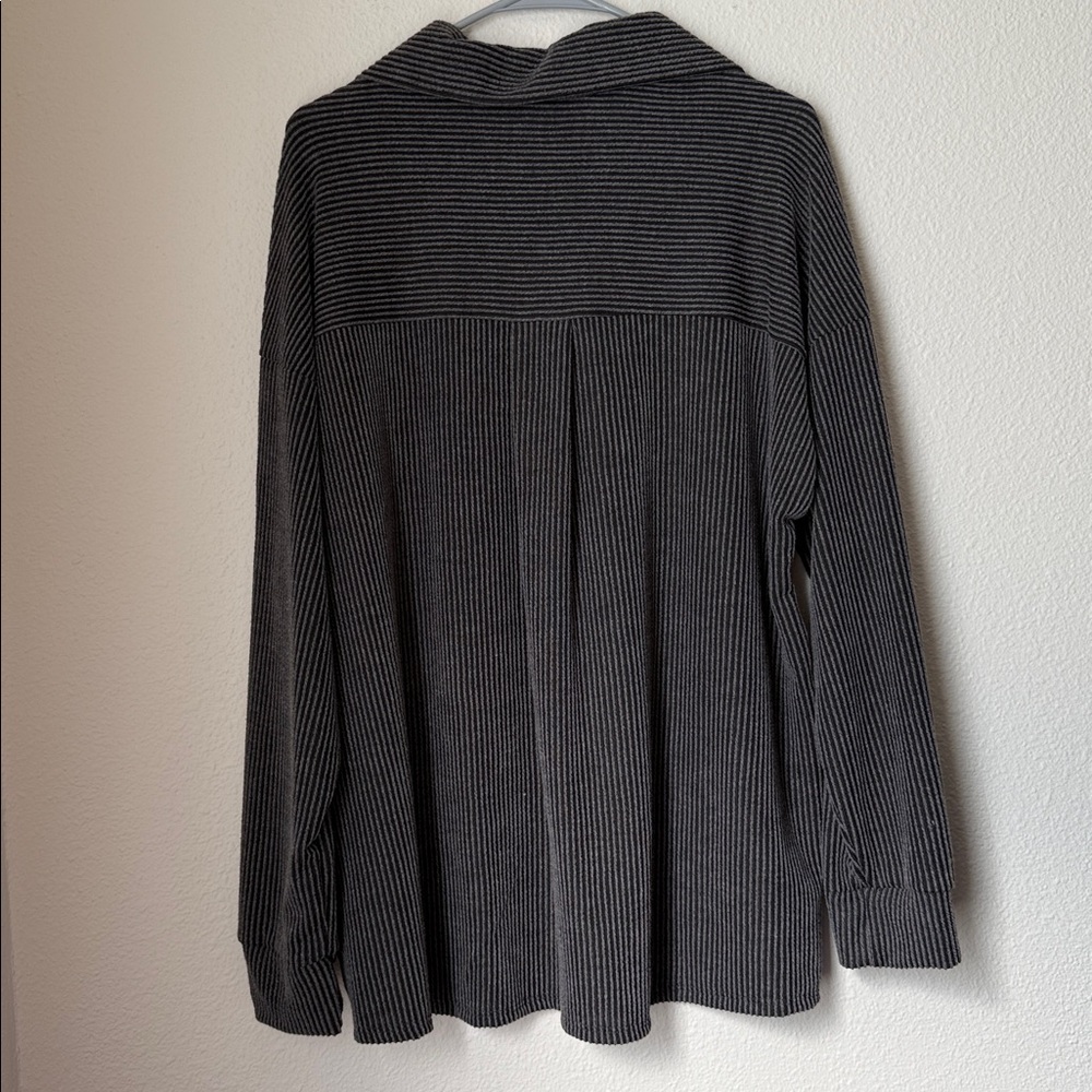 7th Ray Dark Gray Shacket Button Down - image 6